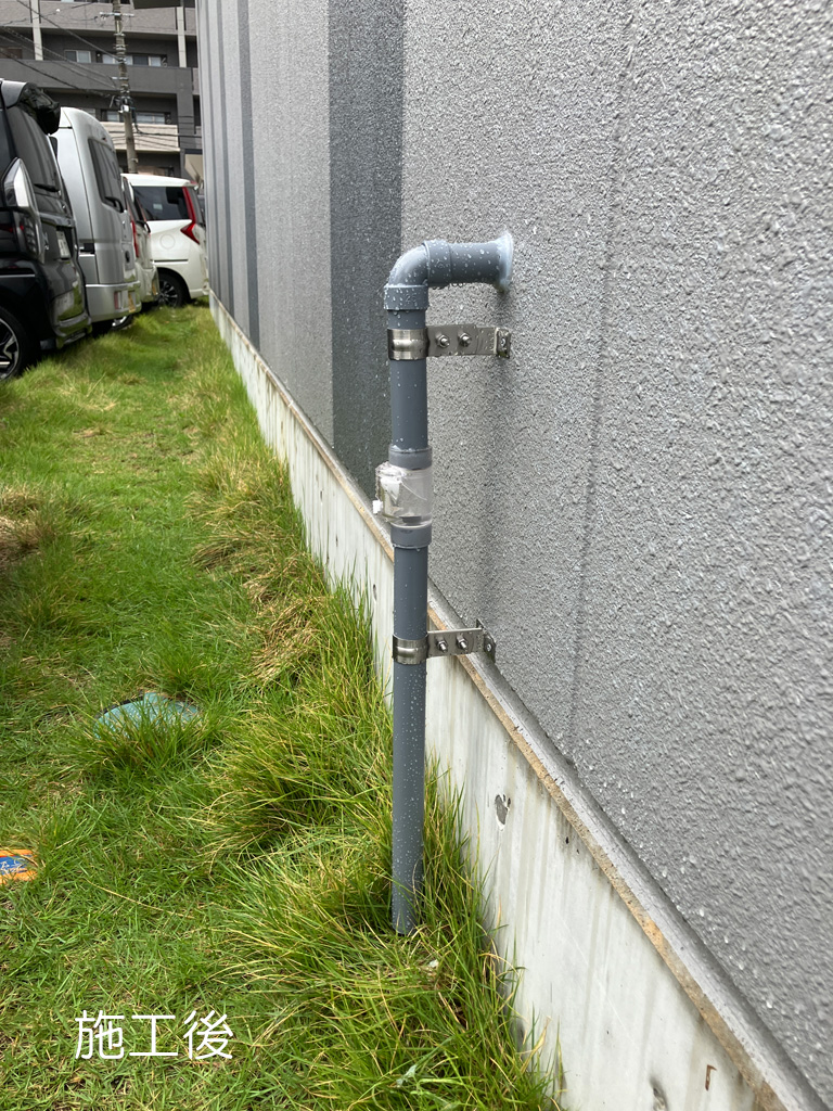施工後のドレン管の画像